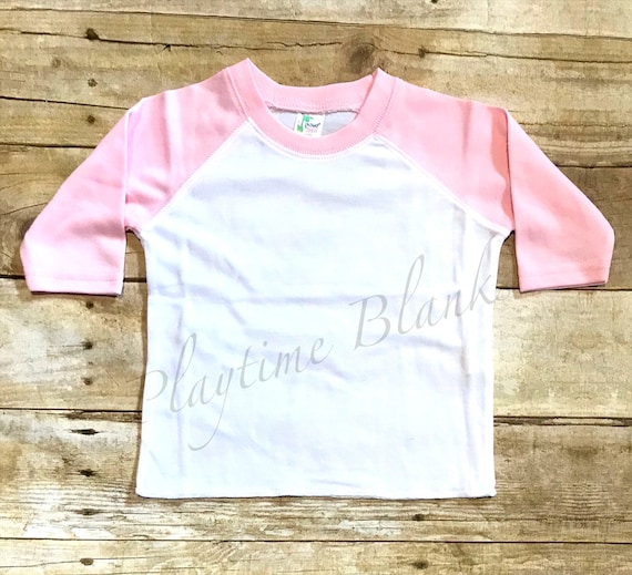 Sublimation Blanks Infant/toddler/youth White/pink Raglan Shirt 65