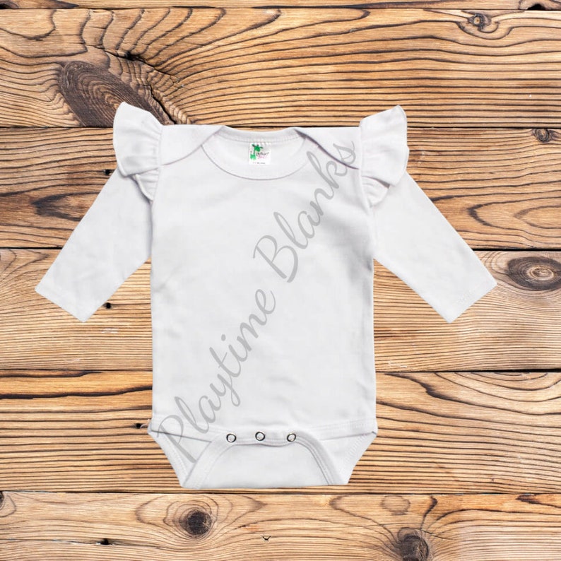 Sublimation Blanks Infant White Flutter Long Sleeve Onesie Etsy