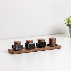 Watch Stand for multiple watches made of solid wood, Wristwatch Storage, Timepiece Display, Watch holder and display for 1-5 watches