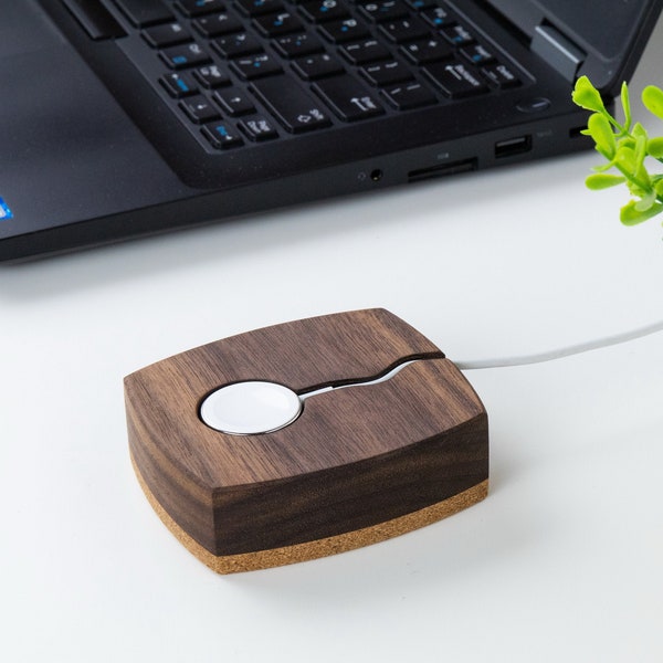 VENTE! Station de charge Apple Watch, station d’accueil en bois pour iWatch, support de chargeur iWatch, support de charge Apple Watch, accessoire de bureau à domicile