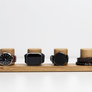 Watch Stand for multiple watches made of solid wood, Wristwatch Storage, Timepiece Display, Watch holder and display for 1-5 watches