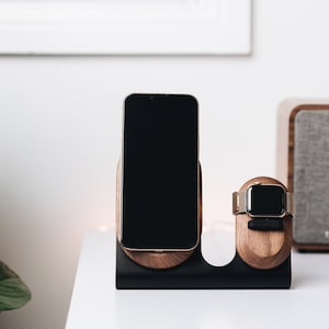Desk accessories - 2 in 1 Magsafe and Apple Watch charging station, dual charger stand for iPhone 12/13/14/15/16