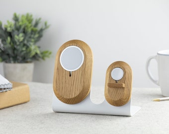 Support de charge Wood MagSafe et Apple Watch : double station d'accueil pour iPhone