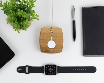 Wooden Apple Watch Charging Stand: Solid Wood iWatch Dock