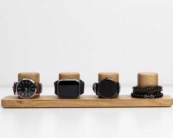 Solid Wood Watch Stand: Wristwatch Display for 1-5 Watches