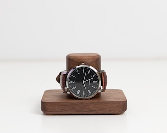 Solid Wood Watch Stand: Wristwatch Display for 1-5 Watches