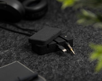 Magnetic Oak Wood Cable Organizer: Desk Cord Management