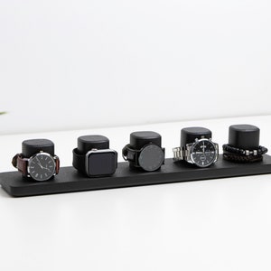 Watch Stand for multiple watches made of solid wood, Wristwatch Storage, Timepiece Display, Watch holder and display for 1-5 watches