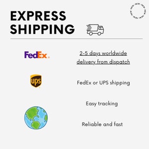 Puede incluir: Opciones de env&iacute;o expr&eacute;s con FedEx y UPS. Entrega en todo el mundo en 2-5 d&iacute;as a partir del env&iacute;o. Seguimiento f&aacute;cil y env&iacute;o fiable y r&aacute;pido.