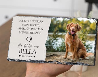 Personalisierte Tier-Gedenkfototafel – Individuelles Erinnerungsstück für Hunde & Katzen, liebevolle Gedenktafel zum Andenken