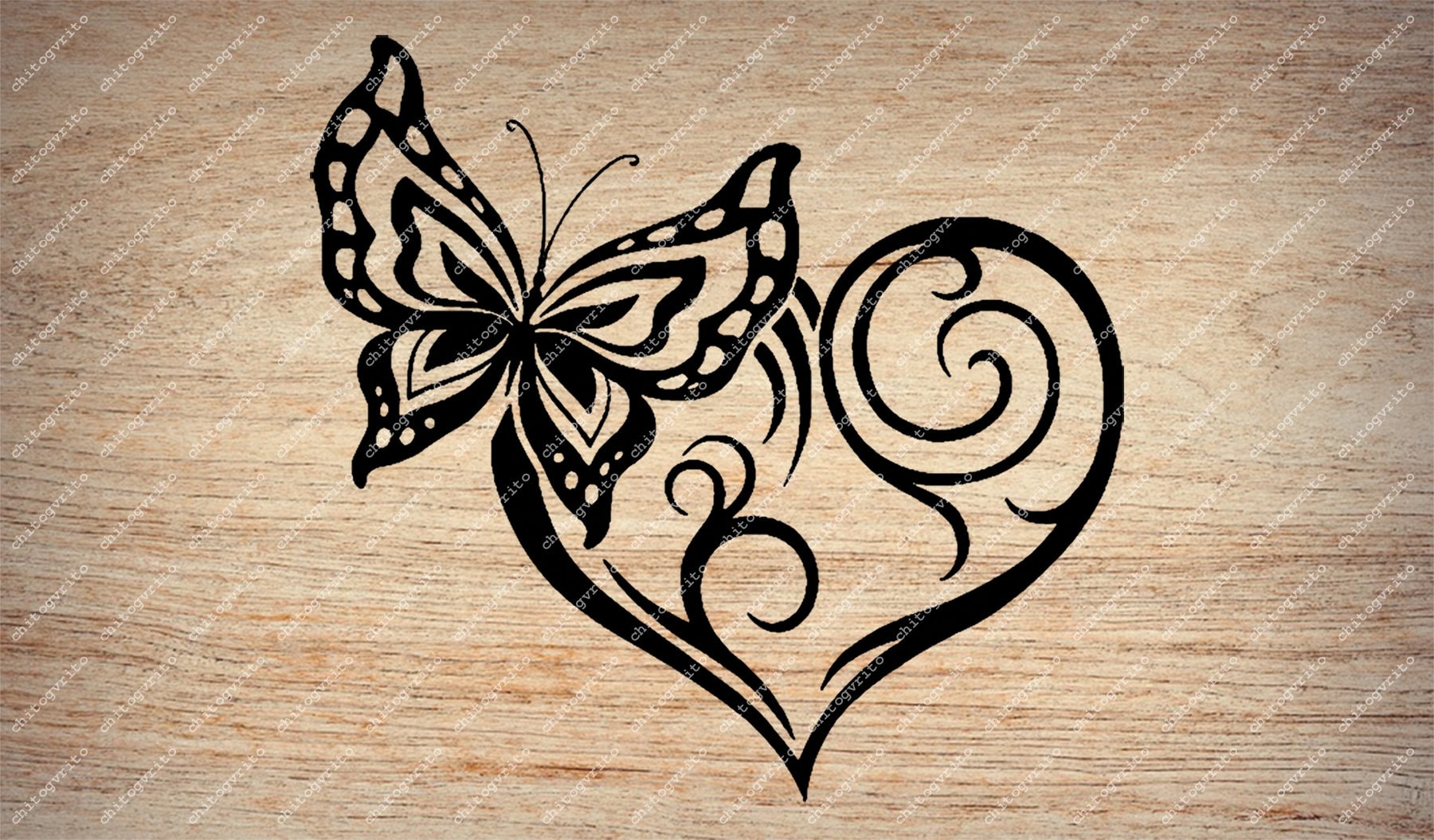 Butterfly Svg File Butterfly And Heart Svg Design Heart Etsy