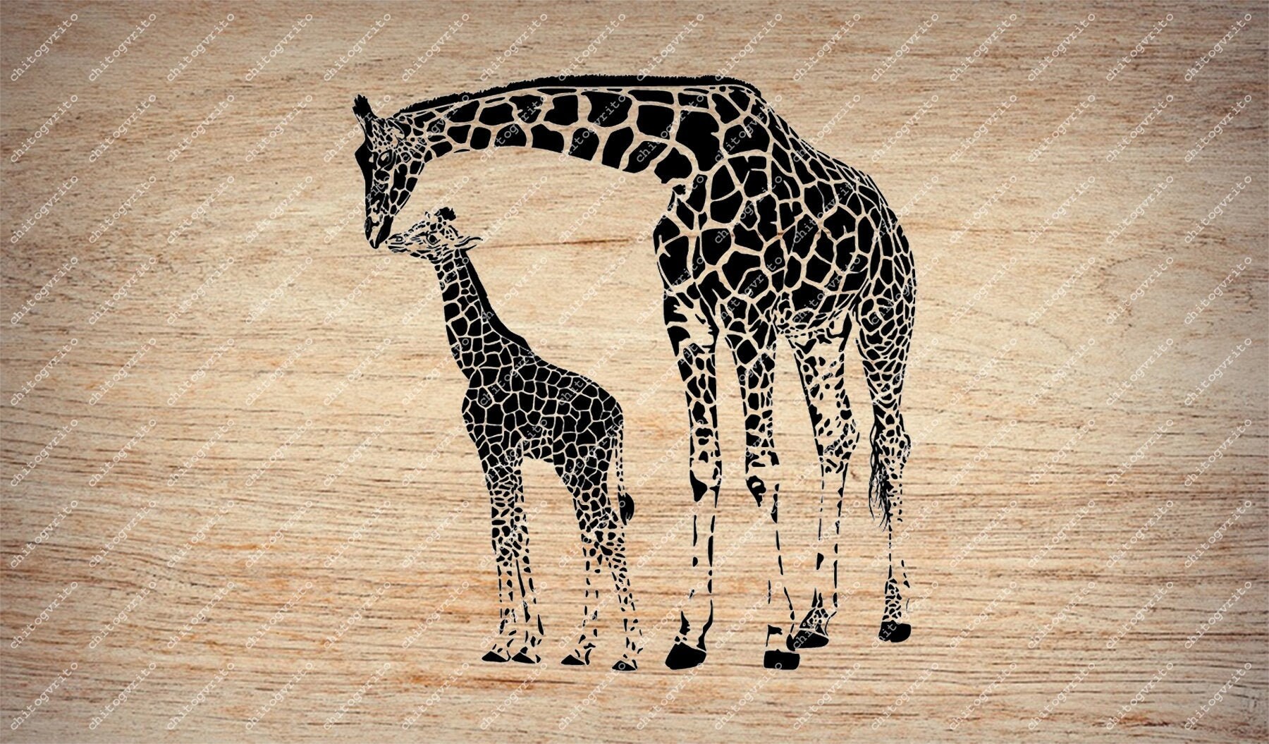 Giraffe Svg File Giraffe With Baby Svg I love Mama Svg | Etsy