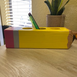 SMALL Personalized Wood Pencil- desk accessory/TEACHER GIFT Holder