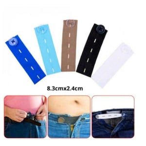 YAFIYGI 5 Pieces Pants Waist Extenders with Metal Hook, Maternity Women and  Men Jeans Extender, Waistband Extension for Pants and Skirts