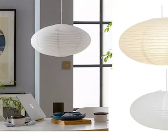 Modern Easy fit  white Oval paper lantern adults children's kids bedroom lampshade
