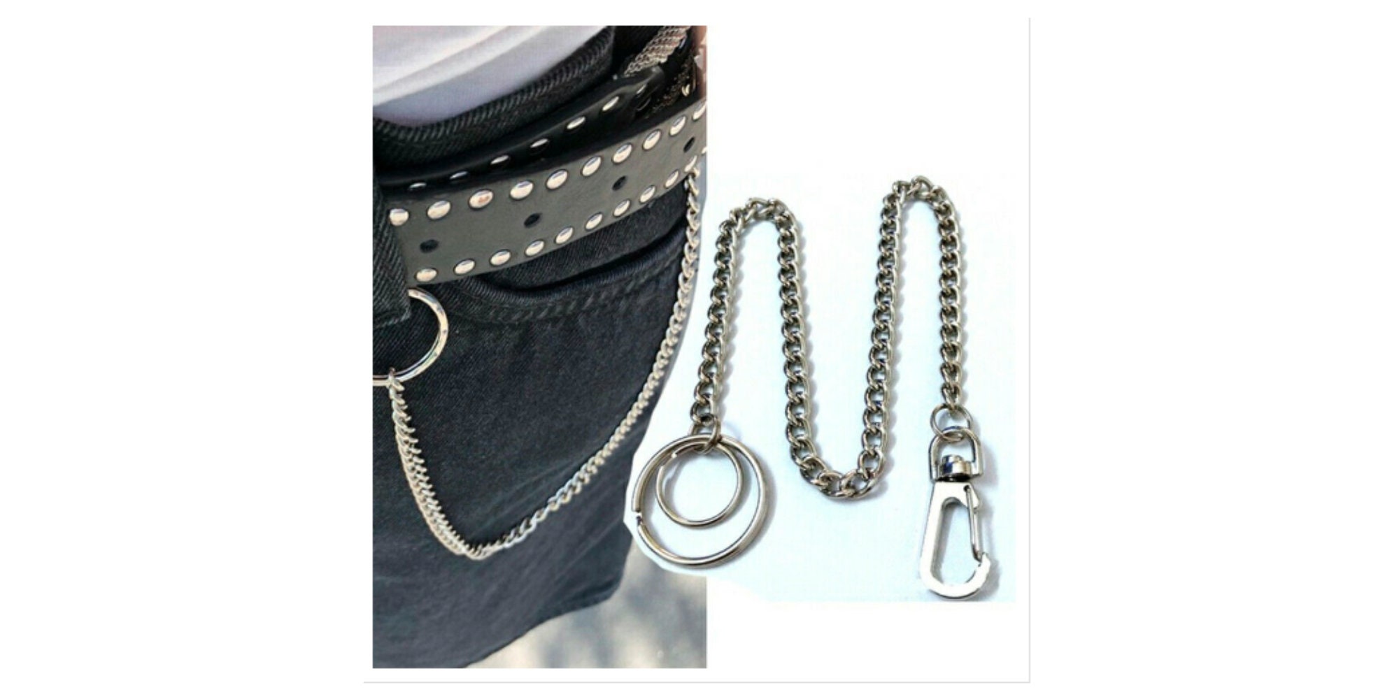 Double Strand Wallet Chain, Heavy Wallet Chain, Stainless Steel
