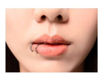 20 pcs Nose Ring Hoop fake Open stainless steel 10mm Lip Ring Nose Ring -Silver