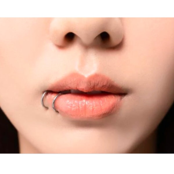 20 pcs Nose Ring Hoop fake Open stainless steel 10mm Lip Ring Nose Ring -Silver