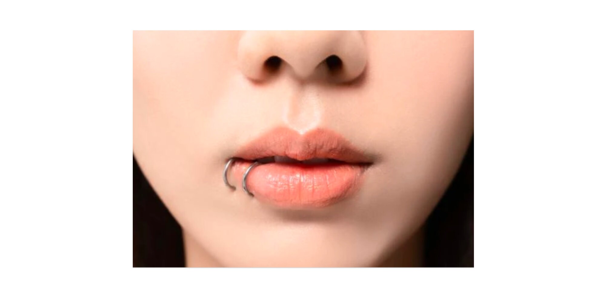 Middle lip store piercing hoop