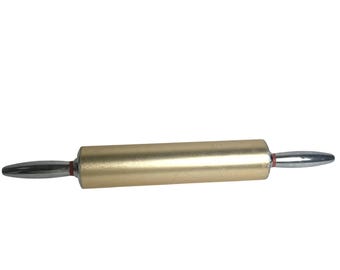 Vintage Metal Rolling Pin with Chrome Handles Sturdy Metal Handled Rolling Pin