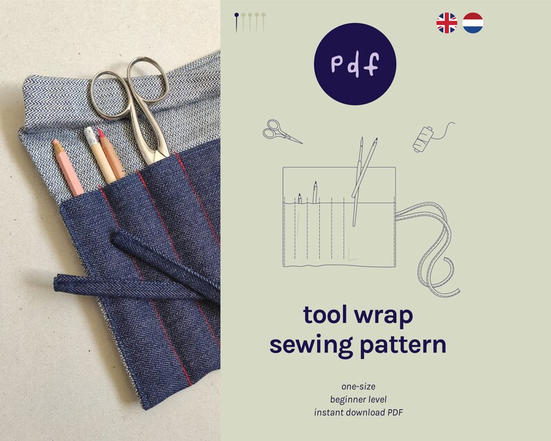 Wraps Tools Pattern PDF Tool Wrap Sewing Pattern | Sew Your Own Tool Roll | Beginner Level ...