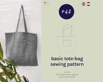 PDF Tote Bag Pattern | Sew your own market tote | Beginner level | Instant download