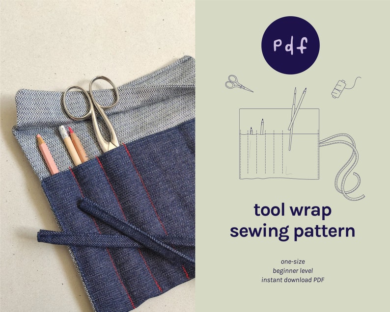 PDF Tool Wrap Sewing Pattern  Sew your own tool roll  image 1