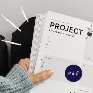 PDF Pattern Project Card | Organize your pattern stash | Instant download