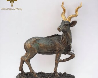 ブロンズ製 鹿の彫刻 、置物 Yahoo!オークション - 【寧】鹿 置物 オブジェ ブロンズ像 在銘