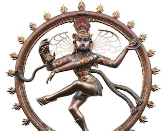 Dancing Shiva Nataraja Statue, Lord Shiva, Bonded Bronze Dancing Shiva Natraja, Temple Mandir Altar Yoga Studio Home Decor, 26 CM Big Shiva