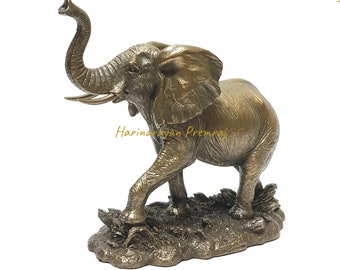 Olifant beeldje, 6 "inch, dierlijk standbeeld, olifant sculptuur, geluk, gelukkige olifant, olifant decoratie, olifant figuur, cadeau