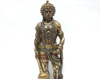 Lord hanuman statue, 10.5” Bajrangbali statue, Monkey god, Ram bhakt hanuman. Hindu god of Devotion, Strength, Celibacy, Indian Art