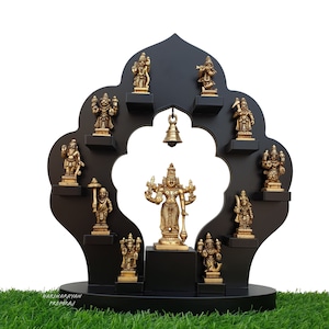 Vishnu Dashavatara, 37 CM Brass Lord Vishnu Dashavatar,Ten Incarnations (Avatars) of Lord Vishnu,Hindu god Vishnu surrounded by his Avatars.