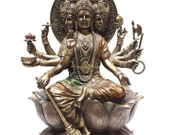 Estatua de Gayatri, Estatua de la Diosa Gayatri, 10"pulgadas, Diosa Gayatri, Estatua Religiosa, Estatua Espiritual, Bhuvanesvari, Savitri, Pranagni, Devi.