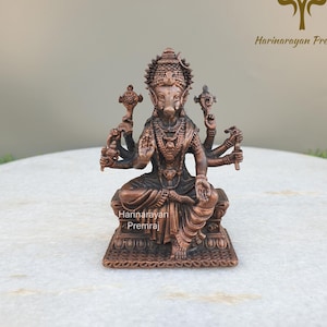 Varahi Goddess Statue, 7CM Copper Metal Varahi Lakshmi Pooja idol, Lord Vishnu Varaha Avatar, The Ashta Bhuja Goddess Varahi, Eight Armed