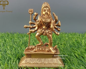 Estatua de latón Kali Maa, estatua de Kali de 10,5 CM, ídolo de la diosa Kali, Parvati, Durga, estatua de Kalika, Mahakali, estatua de la diosa hindú, Kali con shiva