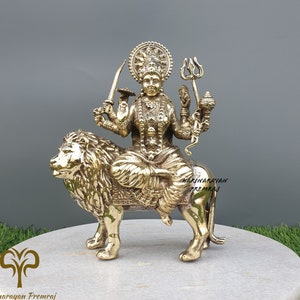 Messing Durga Statue, Feine Messing Göttin Durga Mata Statue, 18CM, Parvati Statue, Durga Idol, Shiva Statue, Durga Maa, Durga Devi Ma