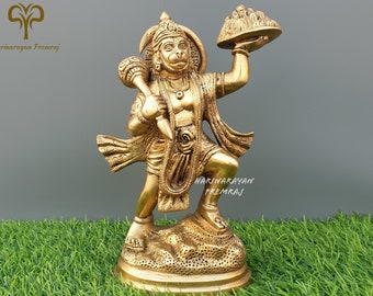 真鍮製のハヌマーン神の像、バジュランバリの置物、15 CM 真鍮製の