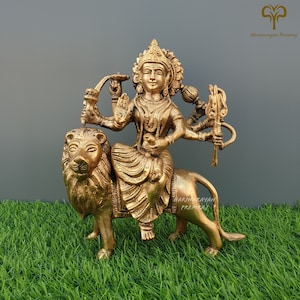 Brass Durga statue, Goddess Durga Mata Statue, 21CM, Parvati Statue, Big Durga idol, Shiva Statue, Durga Maa, Adishakti, Kali Ma, Durga Devi