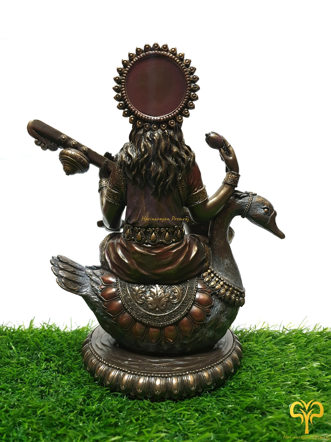 Saraswati Statue, Sarasvati Idol, 15 CM Bonded Bronze