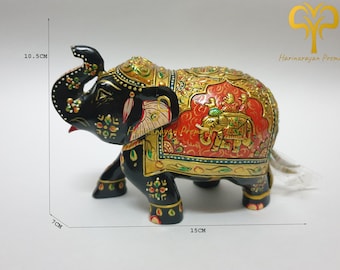 木彫りのインド象の親子 木彫りインド象親子 - 木彫りの動物 [トミヤ
