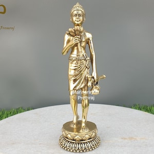 Brass Nilkanth Varni Statue, 15CM Fine Lord Swaminarayan Idols Swami Nilkanth Varni Murti Sculpture Ghanshyam Maharaja, Sahjanand Figurine