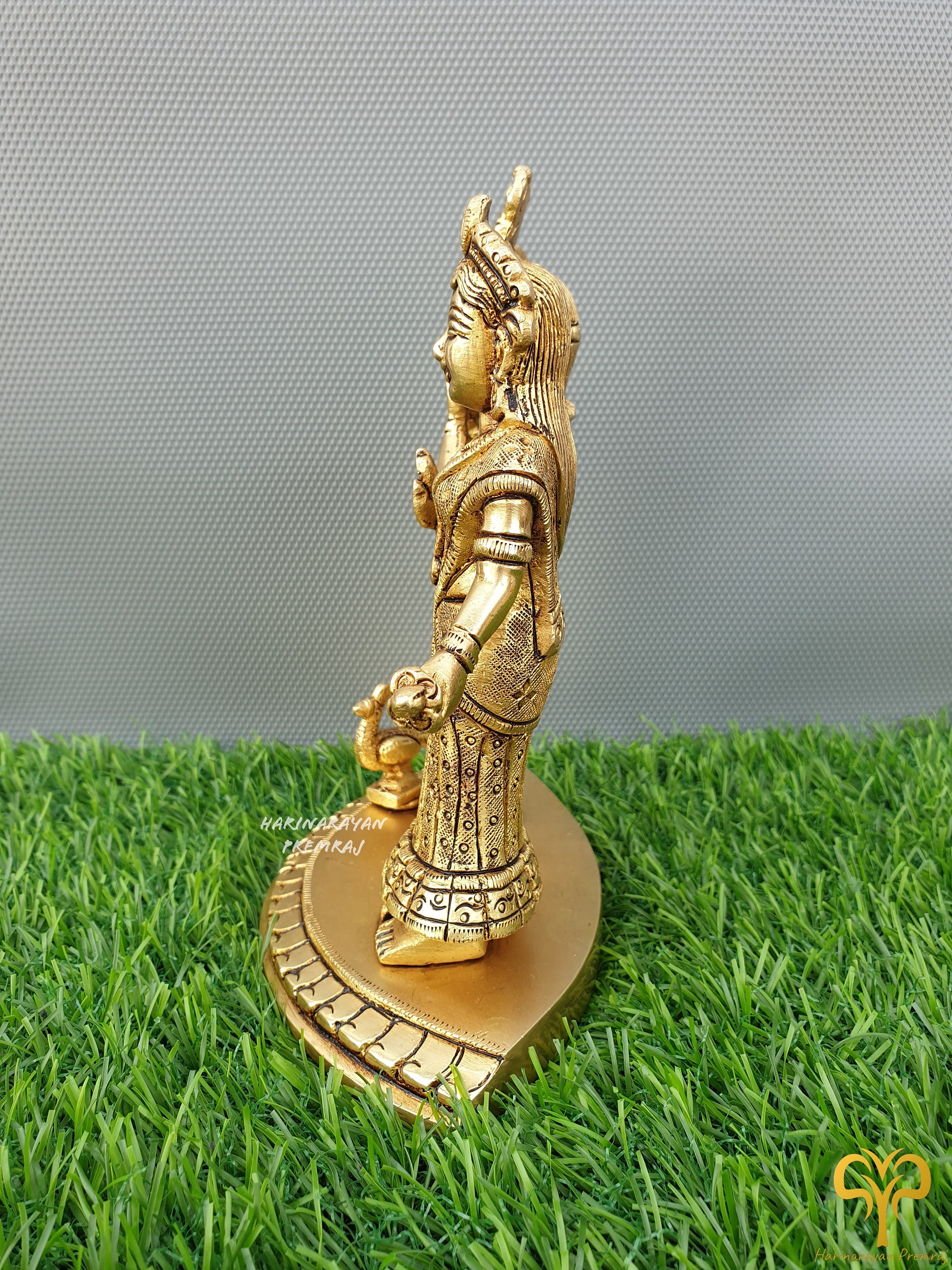 真鍮製ラーダ クリシュナ像、16.5 CM ラーダ クリシュナ像 立っている