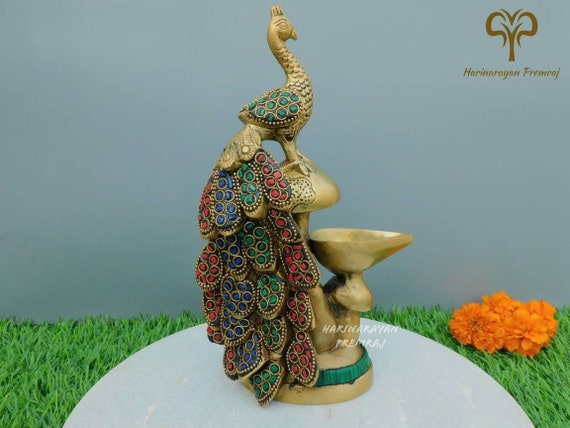 Statua Tradizionale Indiana Di Maa Ganga In Ottone Pooja Casa