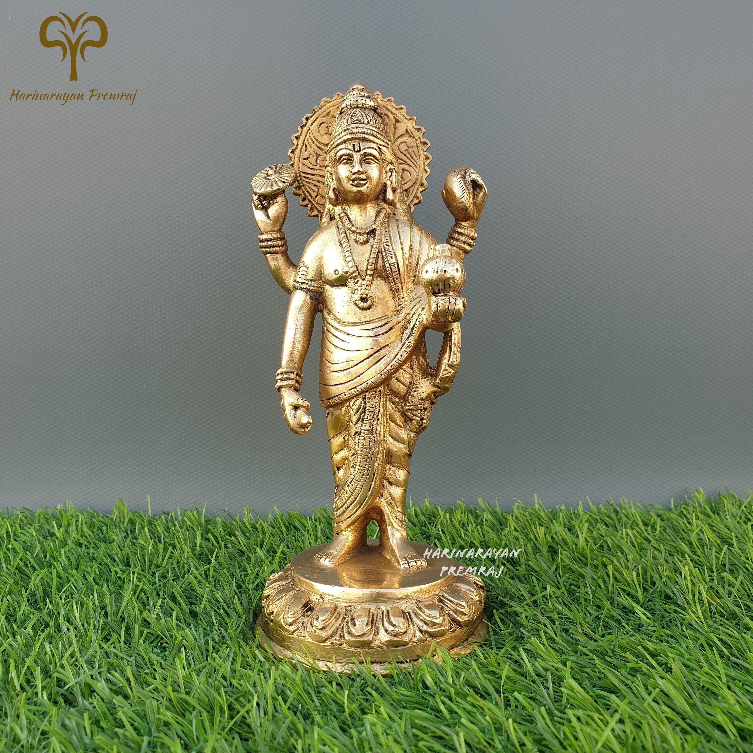 デスク Dhanvantari Statue Brass, 19CM Big Lord Dhanwantri, God of