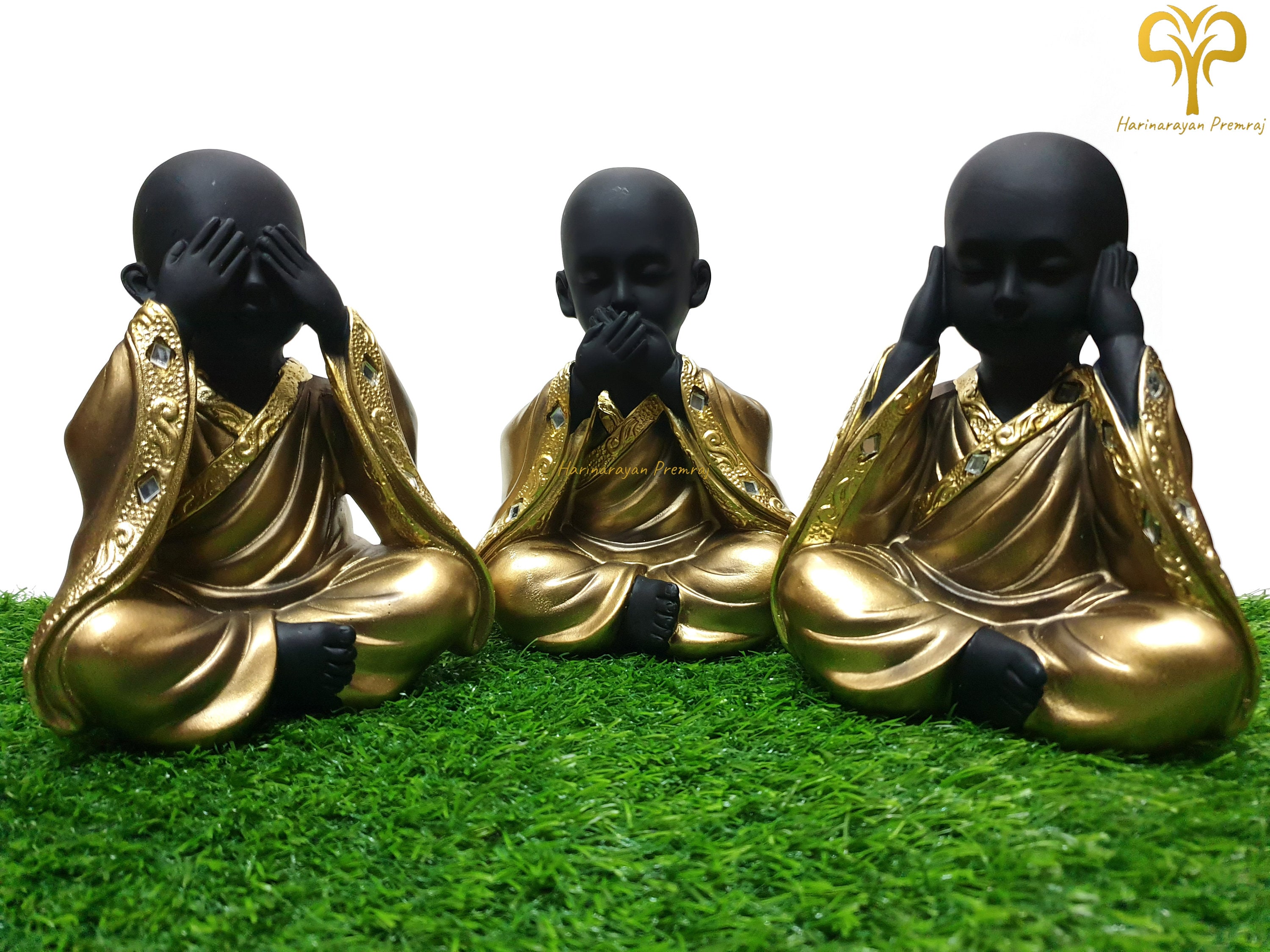 Baby Buddha Monk Set (set of 3 Pcs.) ,buddha Statue, 6.7