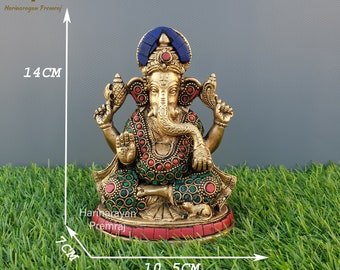 真鍮ガネーシャ像、14 CM 主ガネーシャ像、真鍮ガネーシャ、ガンパティ