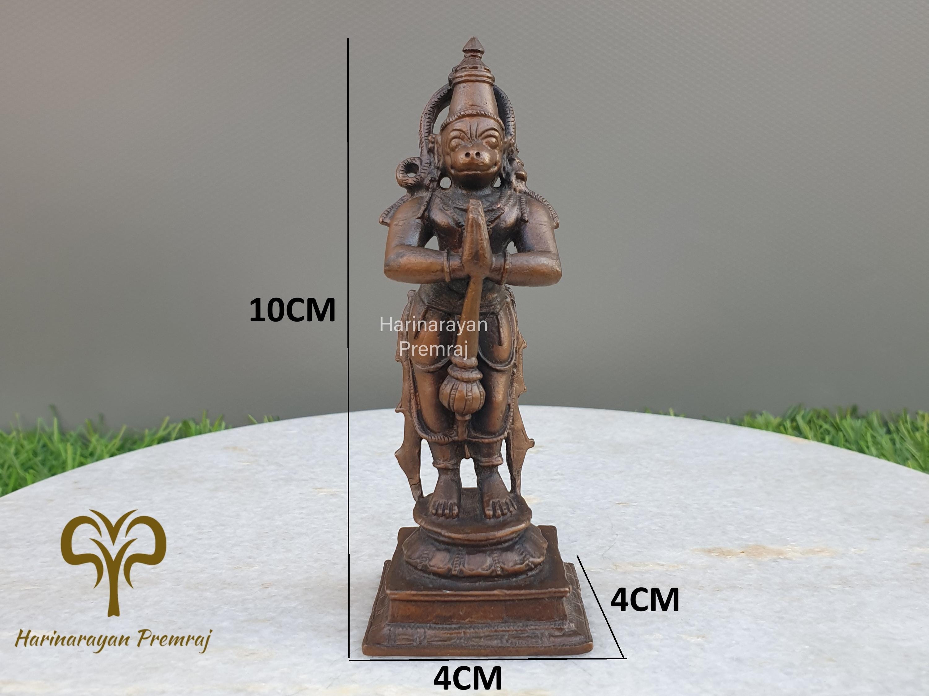 Hanuman Copper Metal Statue, 10CM Small Lord Hanumana Pooja Idol