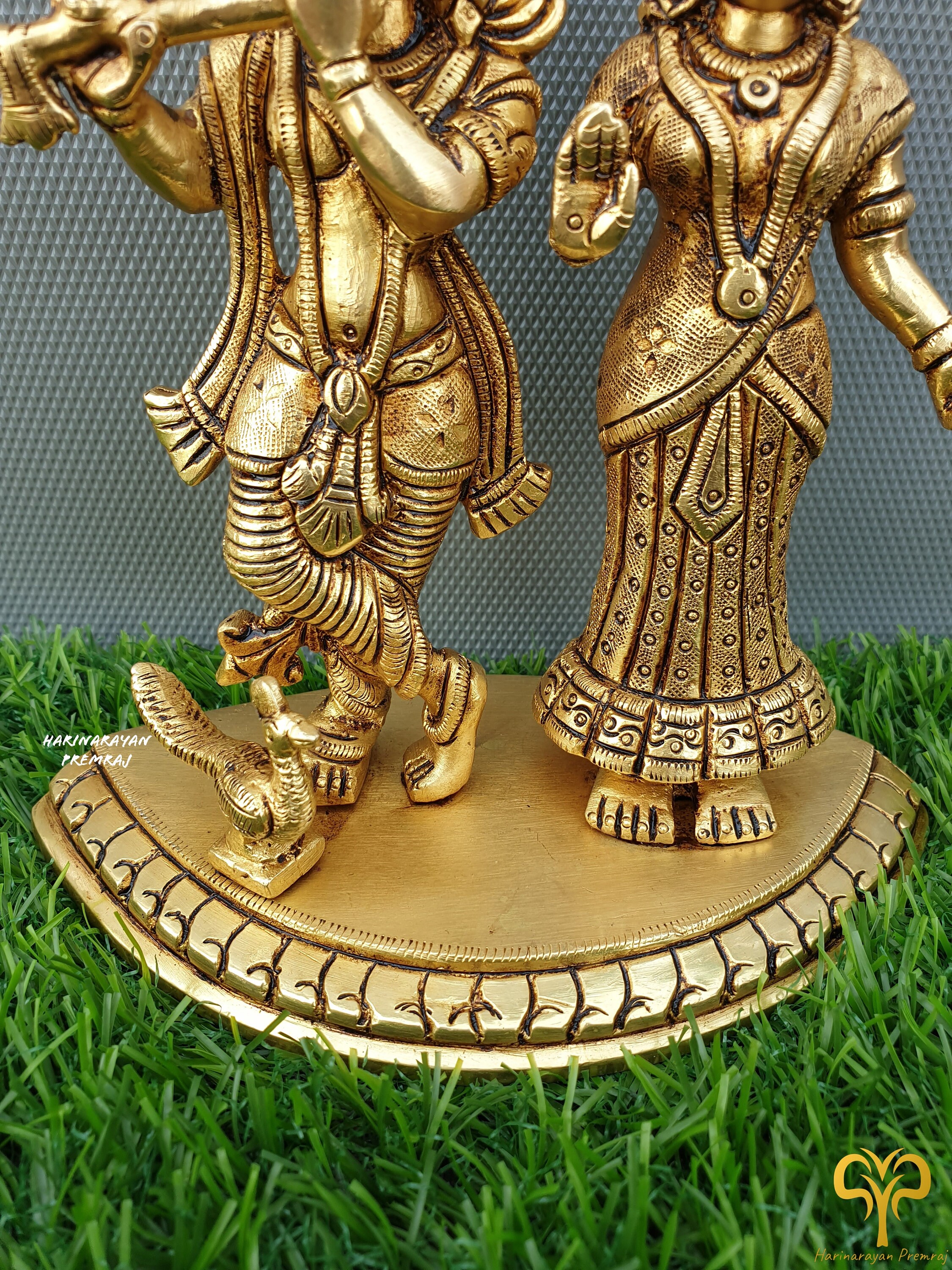 真鍮製ラーダ クリシュナ像、16.5 CM ラーダ クリシュナ像 立っている