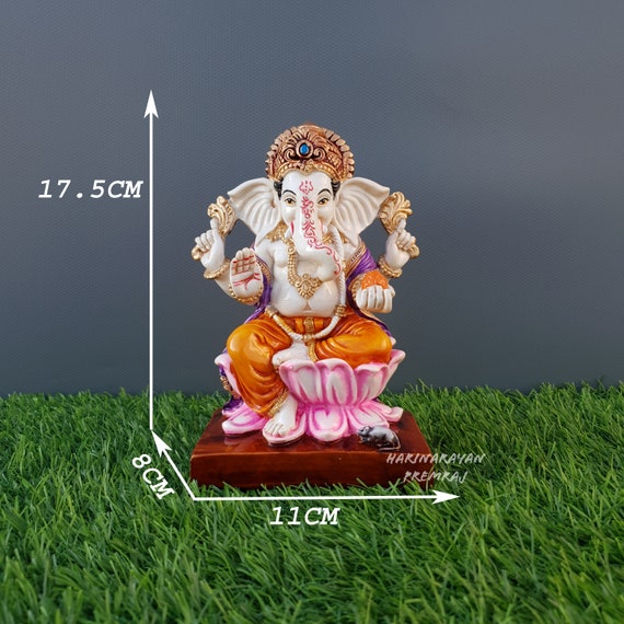 Laxmi Ganesh Statue, 17.5CM Lakshmi Ganesha Statue, Handpainted